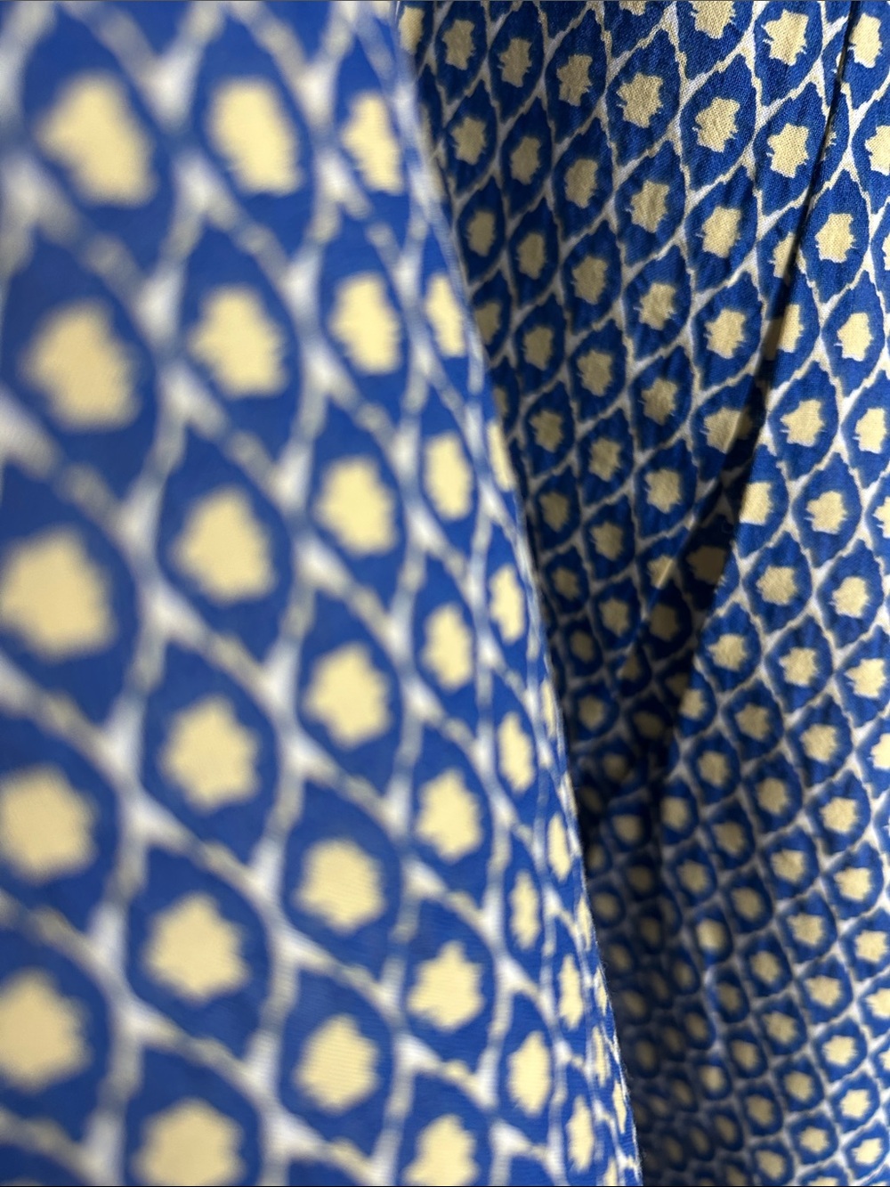 A-Line Blue and Cream Printed Women's Skirt